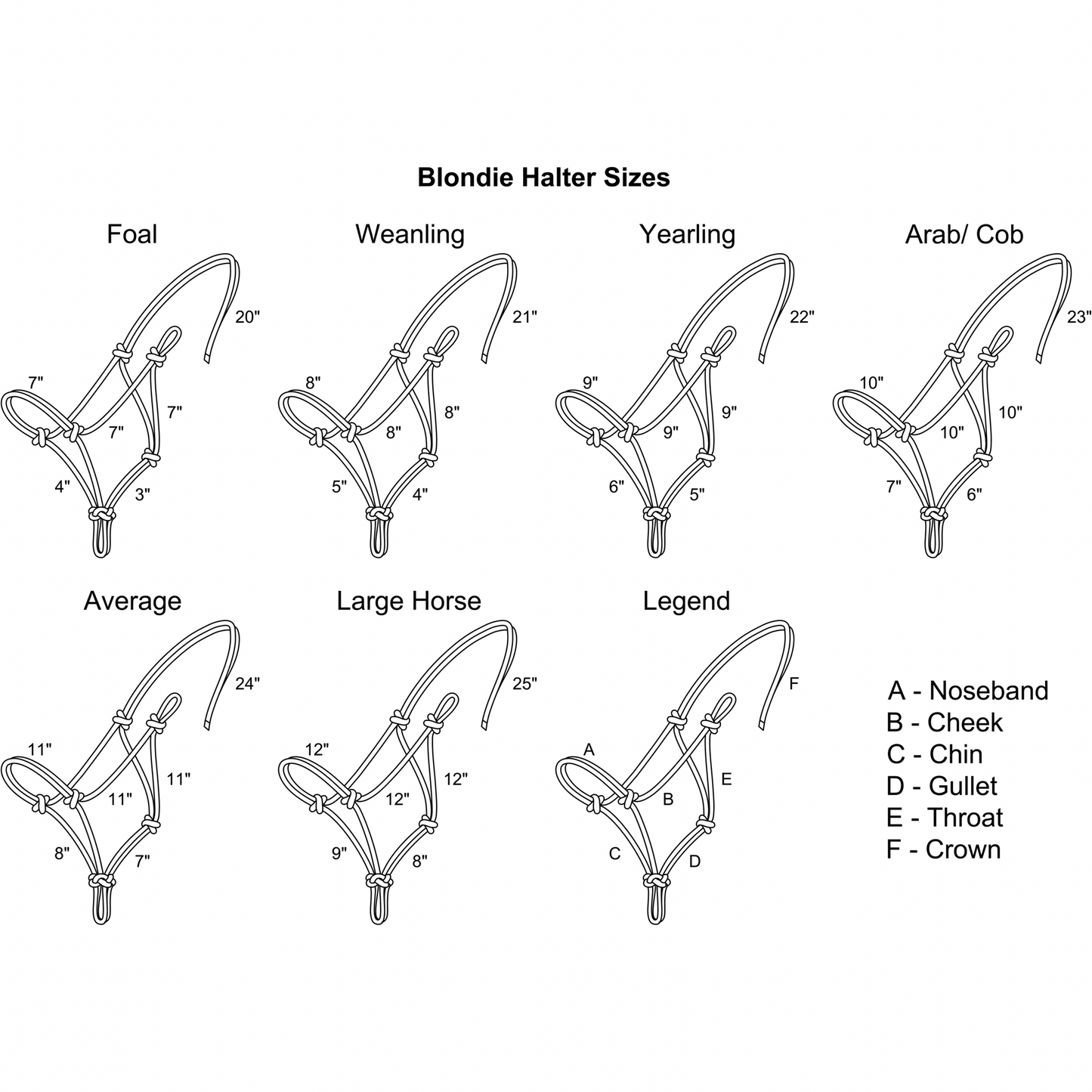 Soft Rope Halter - YEARLING SIZE