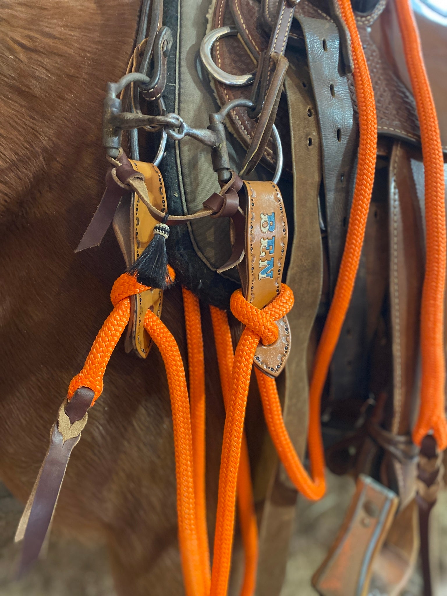 tan mecate reins, colt starting tools, colt training tools, horse training, pony training, rope reins, loop reins