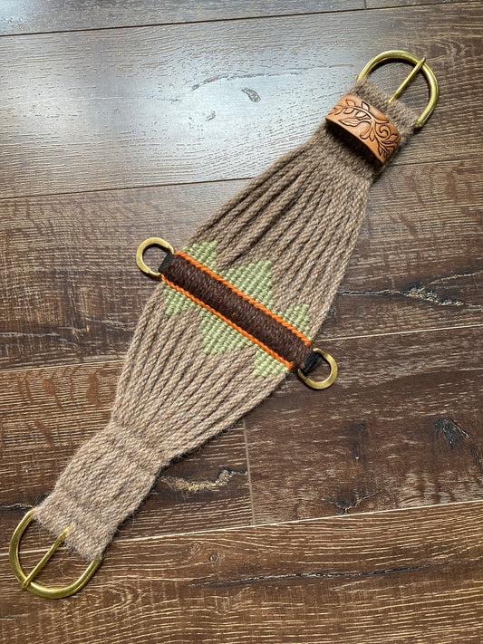30" Roper Cinch - Mocha with Sage, Brown and Orange accents